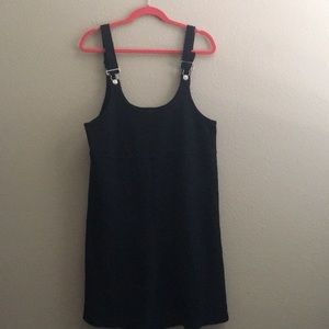 Overall styled black romper